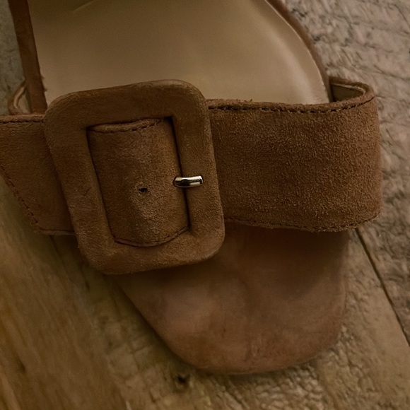 Size 9 1/2 Banana Republic Suede Brown Ankle Strap sandals - Gently worn - Picture 6 of 8